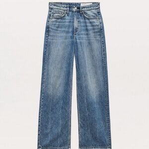 Rag & Bone featherweight Logan Mid-rise Wide Leg sz 31- unfinished hem